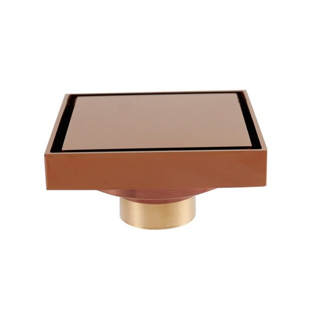 Copper Brushed Rose Gold Shower Drain 4" X 4" Inches