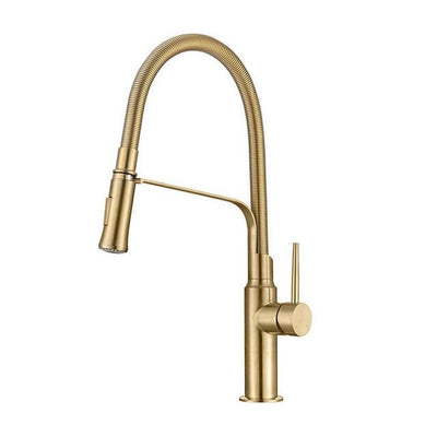 Brushed Gold Tall For Kitchen Island Faucet Chef Style