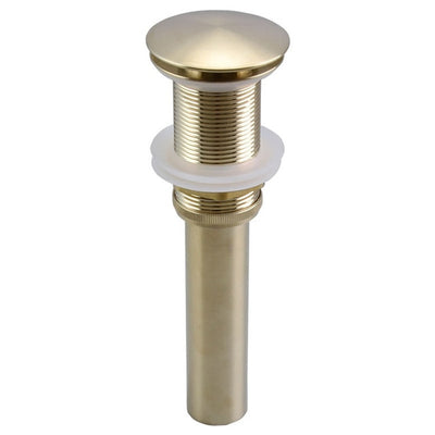 Pop up Drain for Bathroom Sink Vessel Vanity, Brushed Gold Solid Brass Assembly Replacement Kits Stopper, Flip Top, Overflow