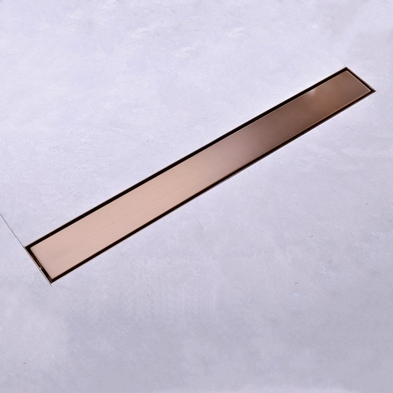 Brushed Rose Gold Polished - Linear Shower Drain 24" Inch
