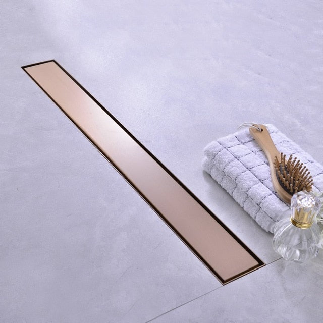 Brushed Rose Gold Polished - Linear Shower Drain 24" Inch
