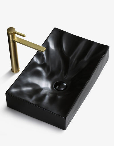 Nordic design black and two tone rectangular vessel sink