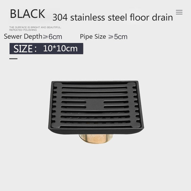 Off Set Black Linear Shower Drains left or right side drain