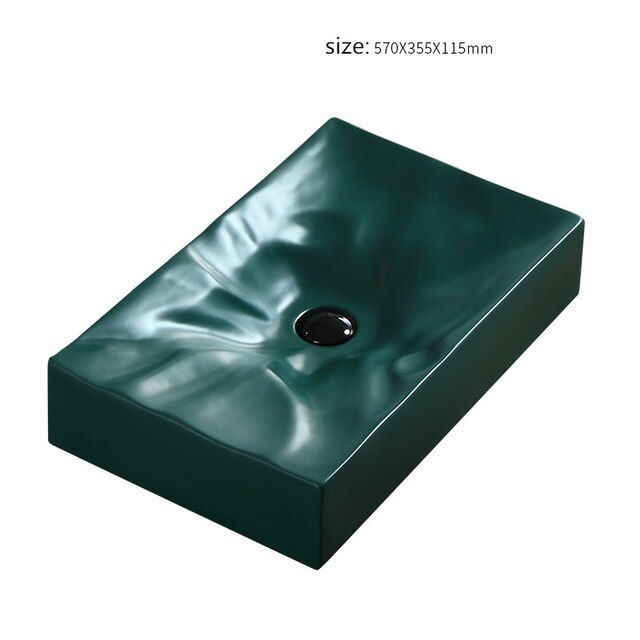 Modern Green Gloss rectangular vessel sink