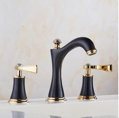 Bellagio- Mounted Crystal 8" Inch Wide Spread Bathroom Faucet