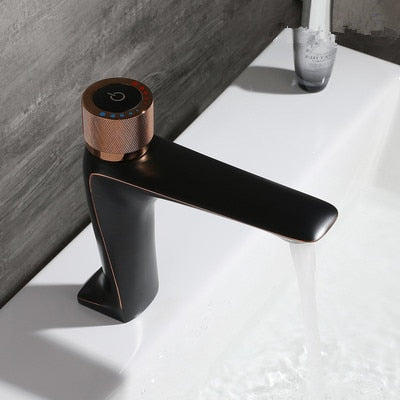 Gun grey metal single tall and short  hole bathroom faucet