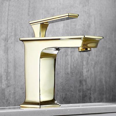 Rose Gold and Gold  Polished Single Hole Bathroom Faucet