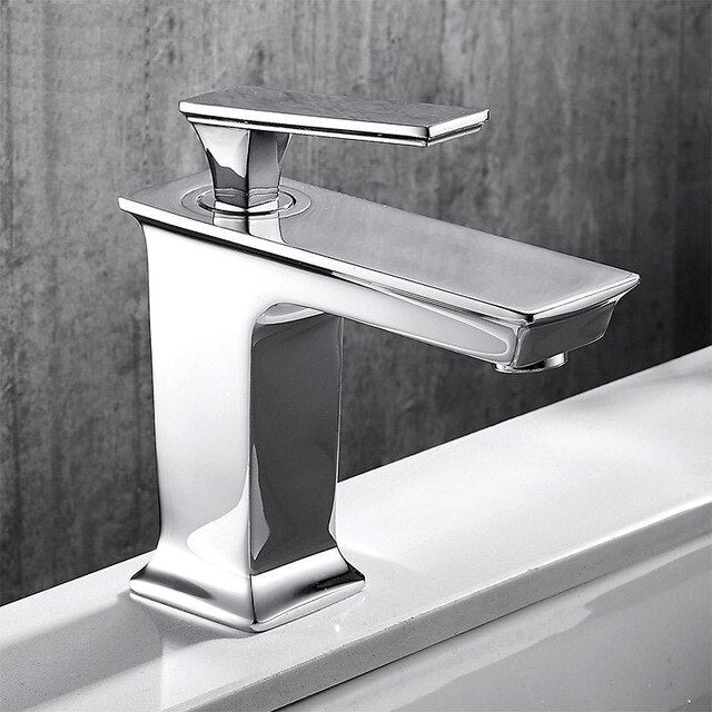 Mayer-Chrome-Rose Gold and Gold  Polished Single Hole Bathroom Faucet