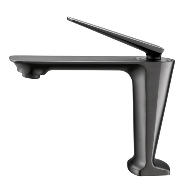 Rose Gold polished-brushed gold -Black-Gun Grey  tall vessel faucet and short single bathroom faucet