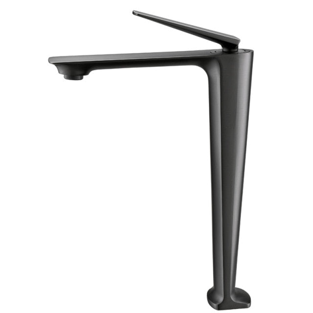 Rose Gold polished-brushed gold -Black-Gun Grey  tall vessel faucet and short single bathroom faucet