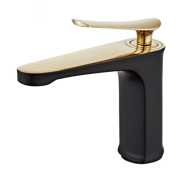 Gold Polished or Two tone Single hole bathroom faucet