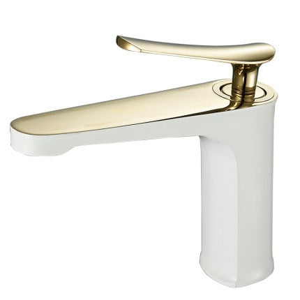 Gold Polished or Two tone Single hole bathroom faucet