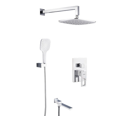 White with chrome 3 way function shower kit