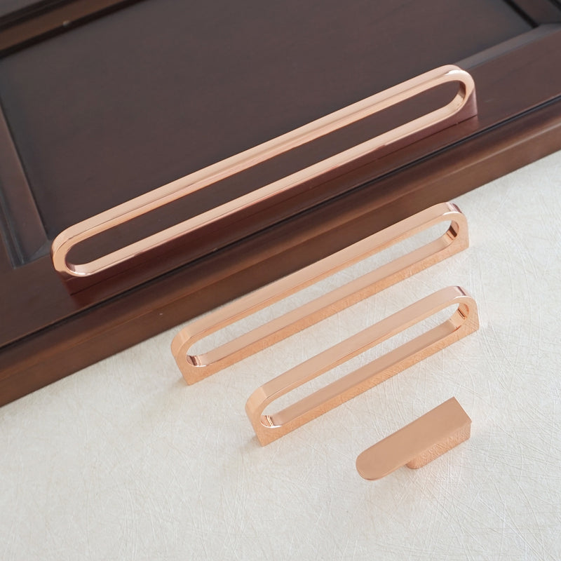 Rose Gold Polished Cabinet Door - Drawer Handle and knobs