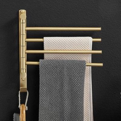 Brushed gold towel movable holder