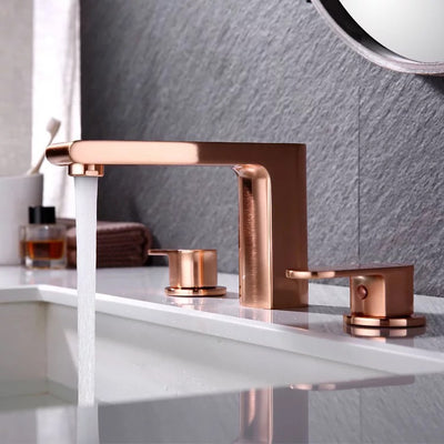 Tuscany-Copper Satin 8" inch wide spread bathroom faucet