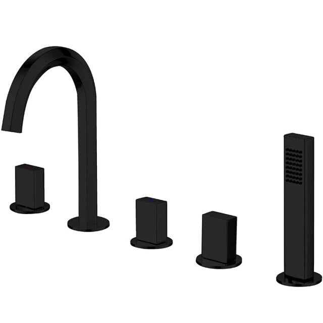 Barcelona Rose Gold- Gold Polished Deck MountBathtib Filler Faucet Set