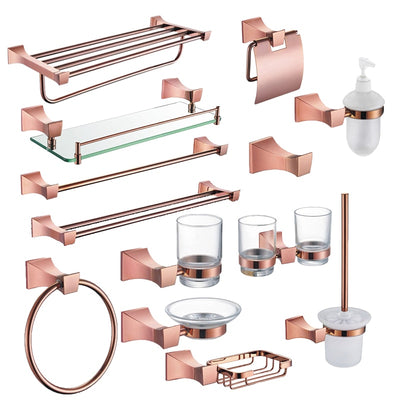 Rose Gold Polished-Square Bathroom Accessories