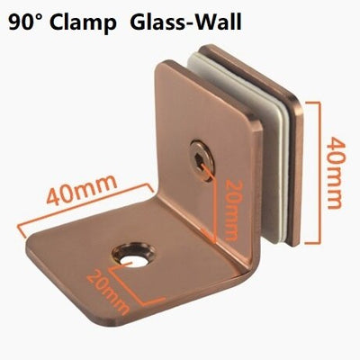 Rose Gold Polished Shower Glass Door Hardware for Custom Tempered Glass Door