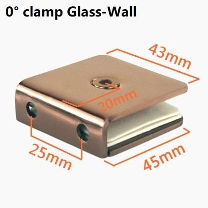 Rose Gold Polished Shower Glass Door Hardware for Custom Tempered Glass Door