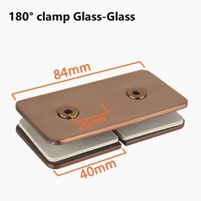 Rose Gold Polished Shower Glass Door Hardware for Custom Tempered Glass Door