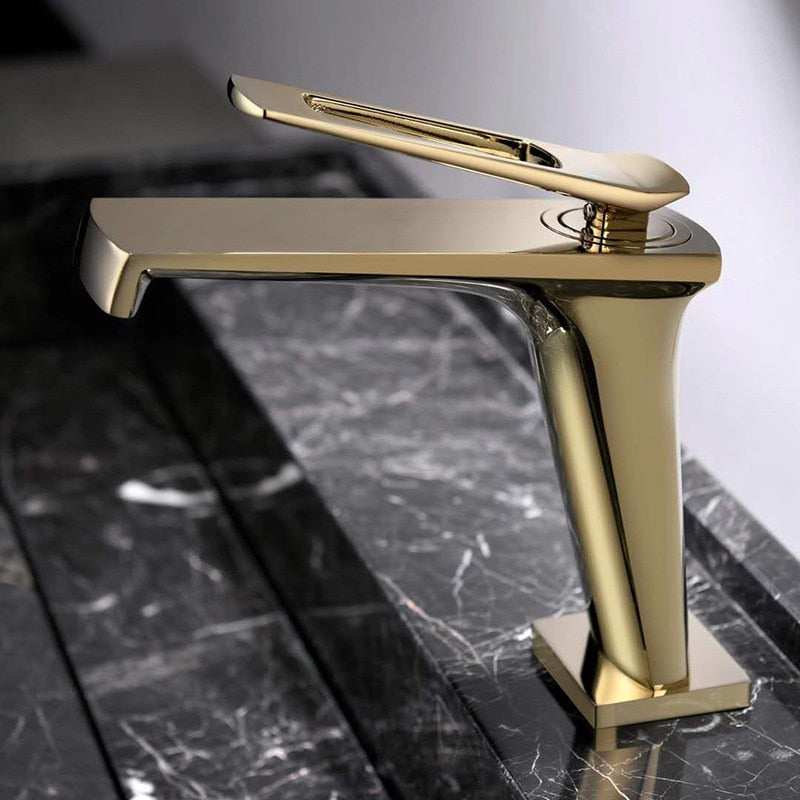 Brushed Gold- Black Matte-Grey -Chrome  Single Hole Bathroom Faucet