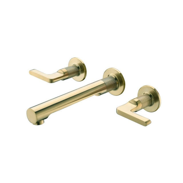 Milano-Brushed gold- Grey Gun wallmounted bathroom faucet