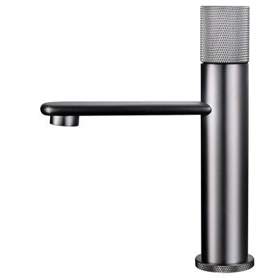 Grey Gun - Black Matte  Tall vessel and short bathroom faucet