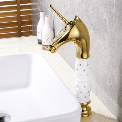 Unicorn Faucet tall and short in gold-blackand two tone colors