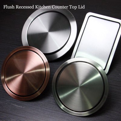 Stainless steel Kitchen Countertop Garbage swing cover flush