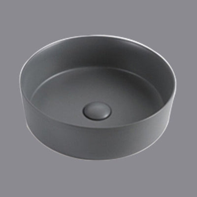 Color matte round vessel sink 14"