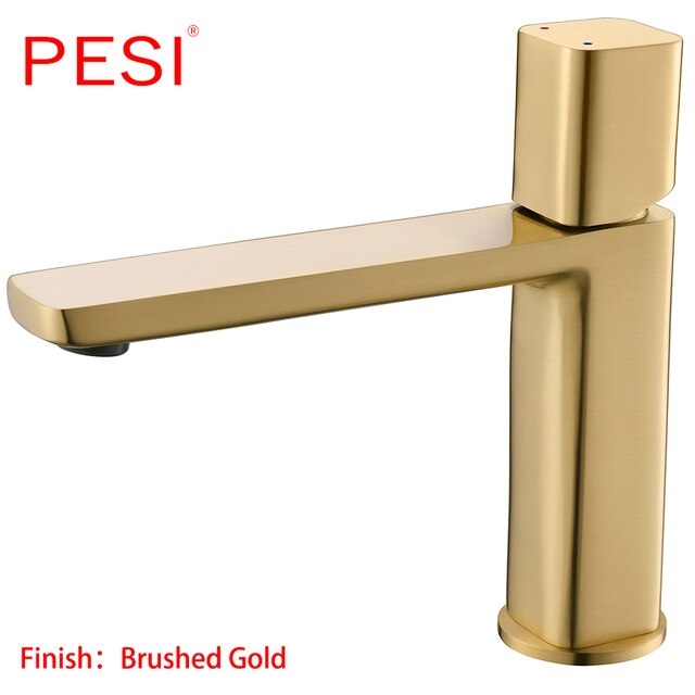 Copper Satin - Brushed gold -Gold-Black Single Hole Faucet