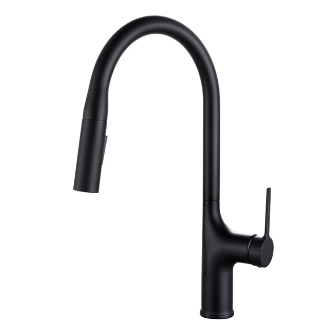 Amsterdam -Polished Rose Gold-White-Brushed Gold- Gold- Black Two Tone  Kitchen Faucet with pull out dual sprayer