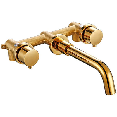 Gold Polished wall mounted bathroom faucet