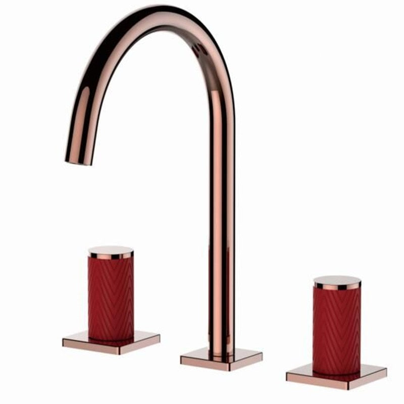 Sevilla-Rose Gold Polished 8" Inch Wide Spread Bathroom Faucet