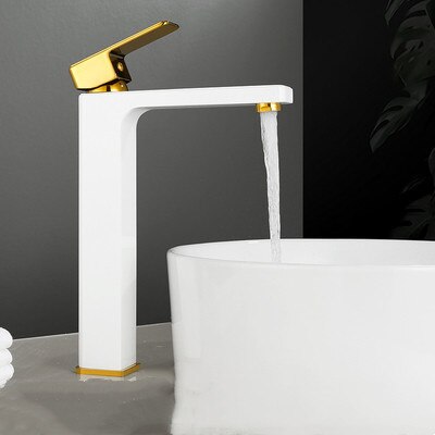 Gold polish - Gold two tone color Tall and short single hole bathroom faucet
