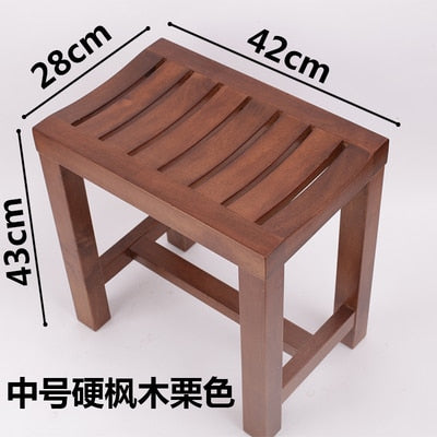 Teak wood shower bench