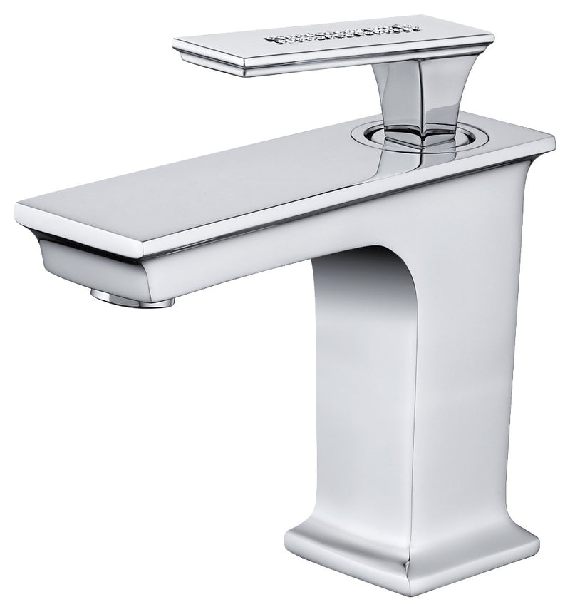 Chrome with Diamonds single hole bathroom faucet