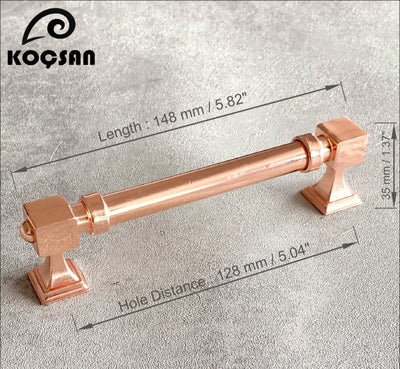 Rose Gold Copper Polished -Black - Gold -Chrome Cabinet Door Handles
