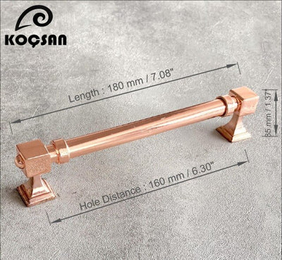 Rose Gold Copper Polished -Black - Gold -Chrome Cabinet Door Handles