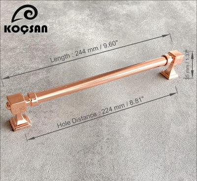 Rose Gold Copper Polished -Black - Gold -Chrome Cabinet Door Handles