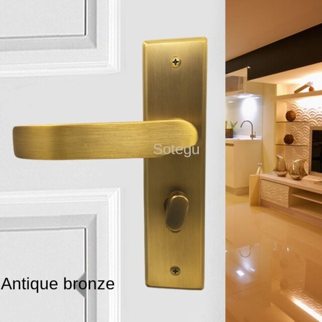 Copper Bronze- Brushed Gold  Door Lock Handle