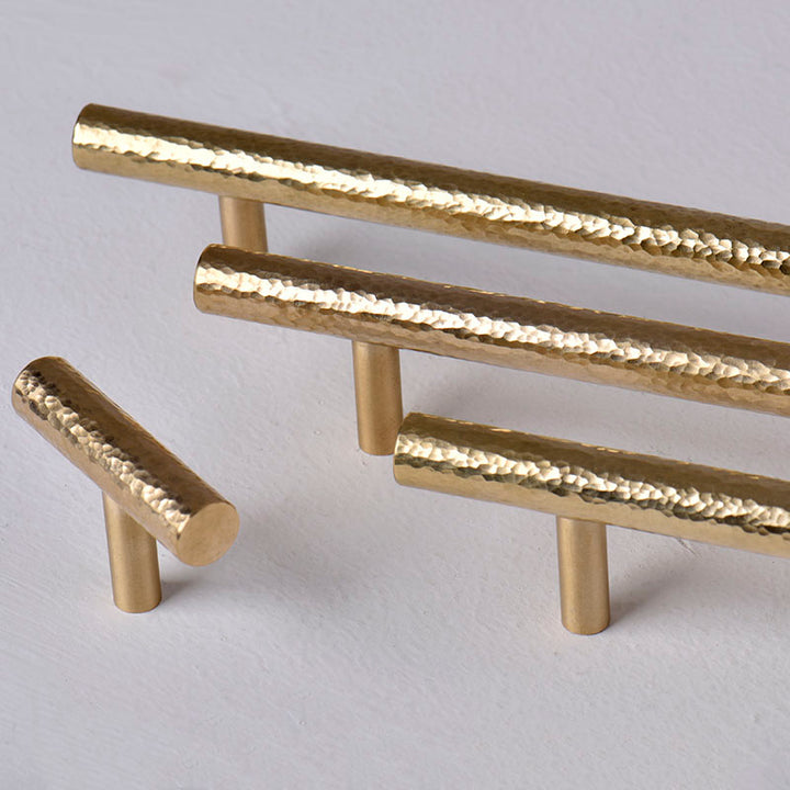 Nordic Gold Polished Hand made  Hammered Cabinet door handles hardware