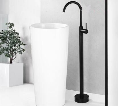 Gold-Black Matte-White- Freestanding Tall Floormounted Basin Faucet