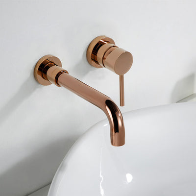 Modern Sleek Wall Mounted Single Lever Lavatory Faucet