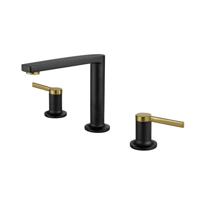 Black- Brushed Gold 8" Inch Wide Spread Faucet