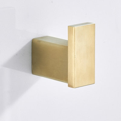 Brushed gold bathroom accessories