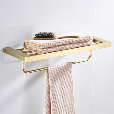 Brushed gold bathroom accessories