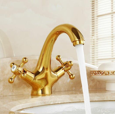 Oil rubbed bronze-gold polished brass-Victorian Single Hole Bathroom Faucet
